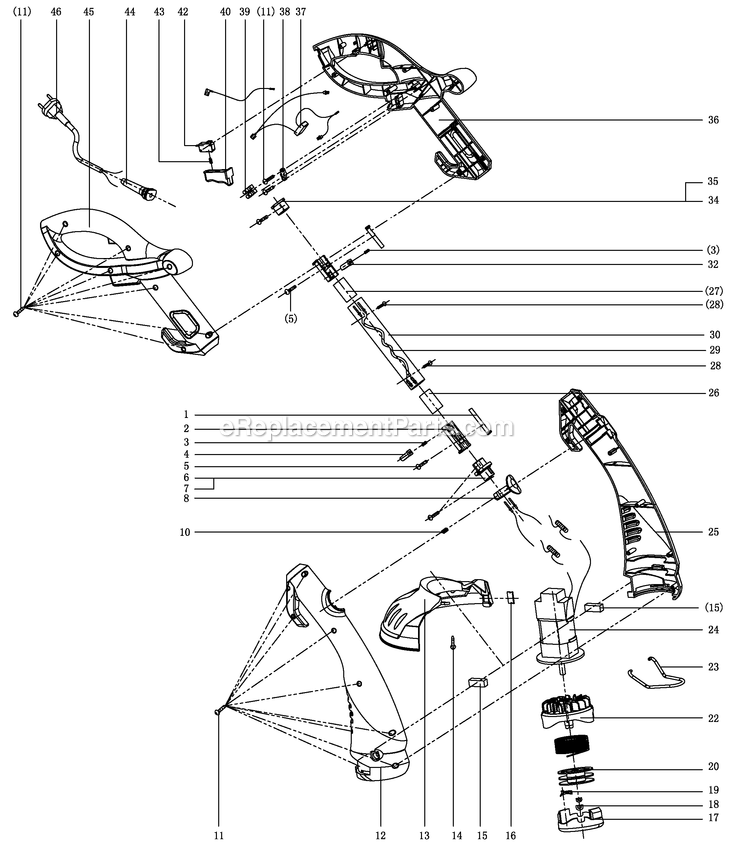 Black and Decker GL350-B2C (Type 1) String Trimmer Power Tool Page A Diagram